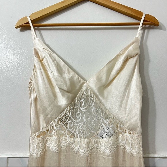 Revolve x SNDYS XS Ivory Satin Babydoll Wedding Fairy Slinky Maxi Slip Dress - Picture 8 of 14